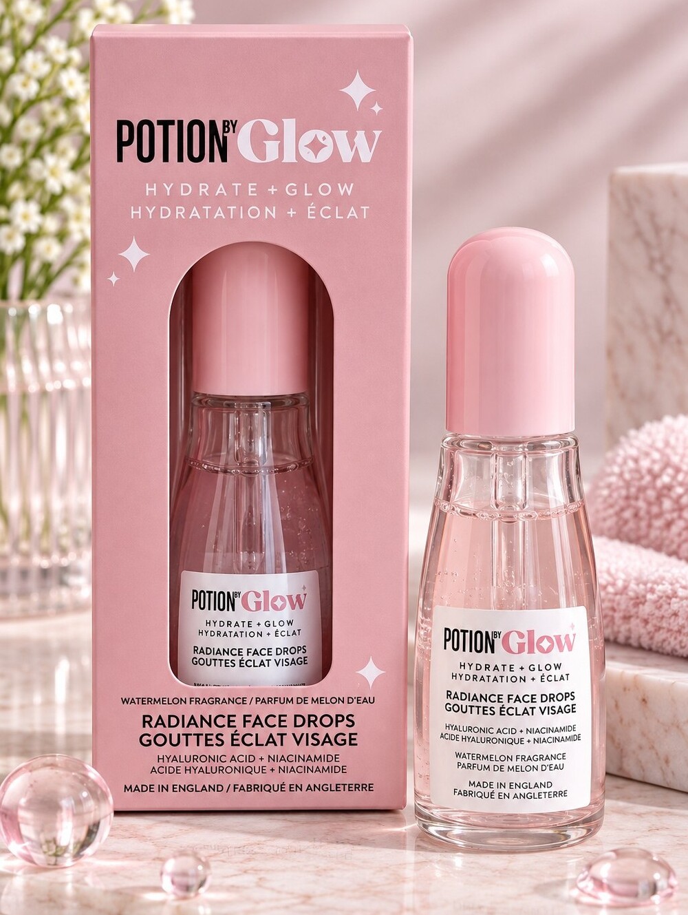 💙 POTION by GLOW - Radiance Face Drops - Hydrate + Glow MADE IN ENGLAND